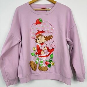 Strawberry Shortcake Graphic Sweatshirt Womens XXL Pink Nostalgia Kidcore